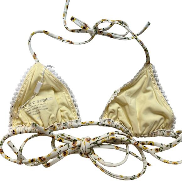 SOLID & STRIPED SIZE XSMALL THE PARKER BIKINI TOP SUNFLOWER PRINT NEW - Picture 6 of 9